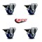 Service Caster 3'' Blue Poly Wheel Swivel Bolt Hole Caster Set with Posi Lock Brakes, 4PK SCC-BH20S314-PPUB-BLUE-PLB-4 - alternate 5